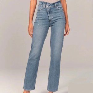 Abercrombie & Fitch Womens 31/12 Blue Denim The Dad High Rise Curve Love Pants